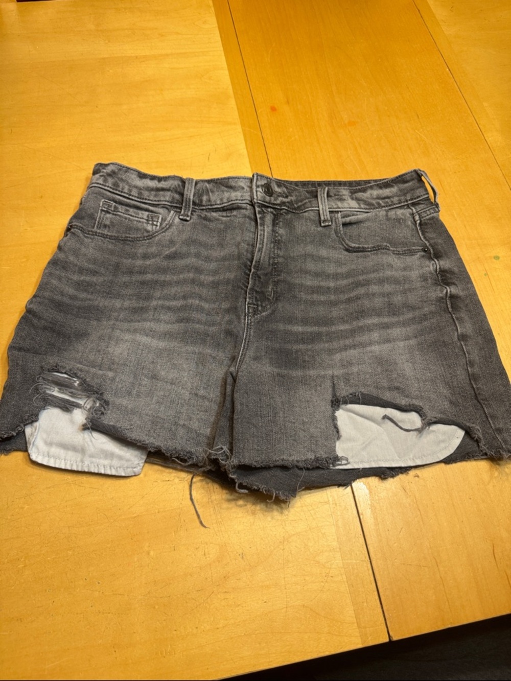 Old Navy Black Distressed Denim Shorts Sz 12